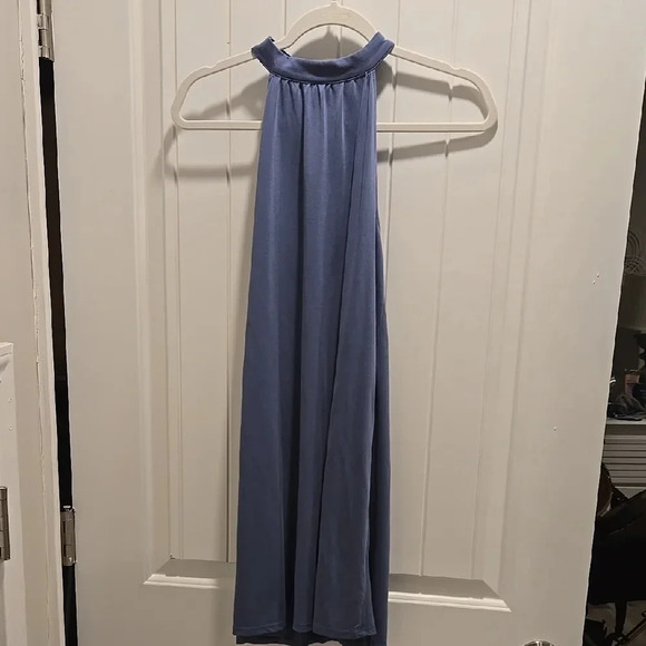 Elegant Blue Halter Dress - Picture 1 of 5